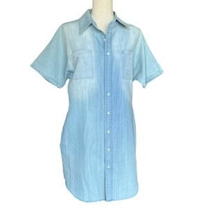 Light Blue Denim Shirt Dress